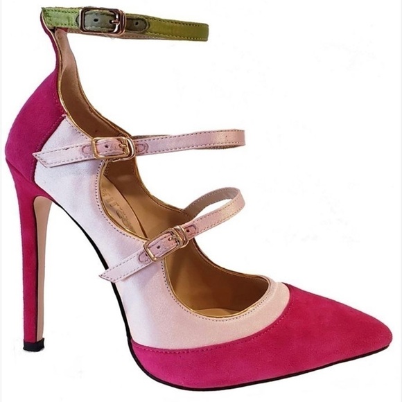 THINGS II COME Pink Suede Stiletto Heels Size 6.5 NWT - Picture 1 of 8